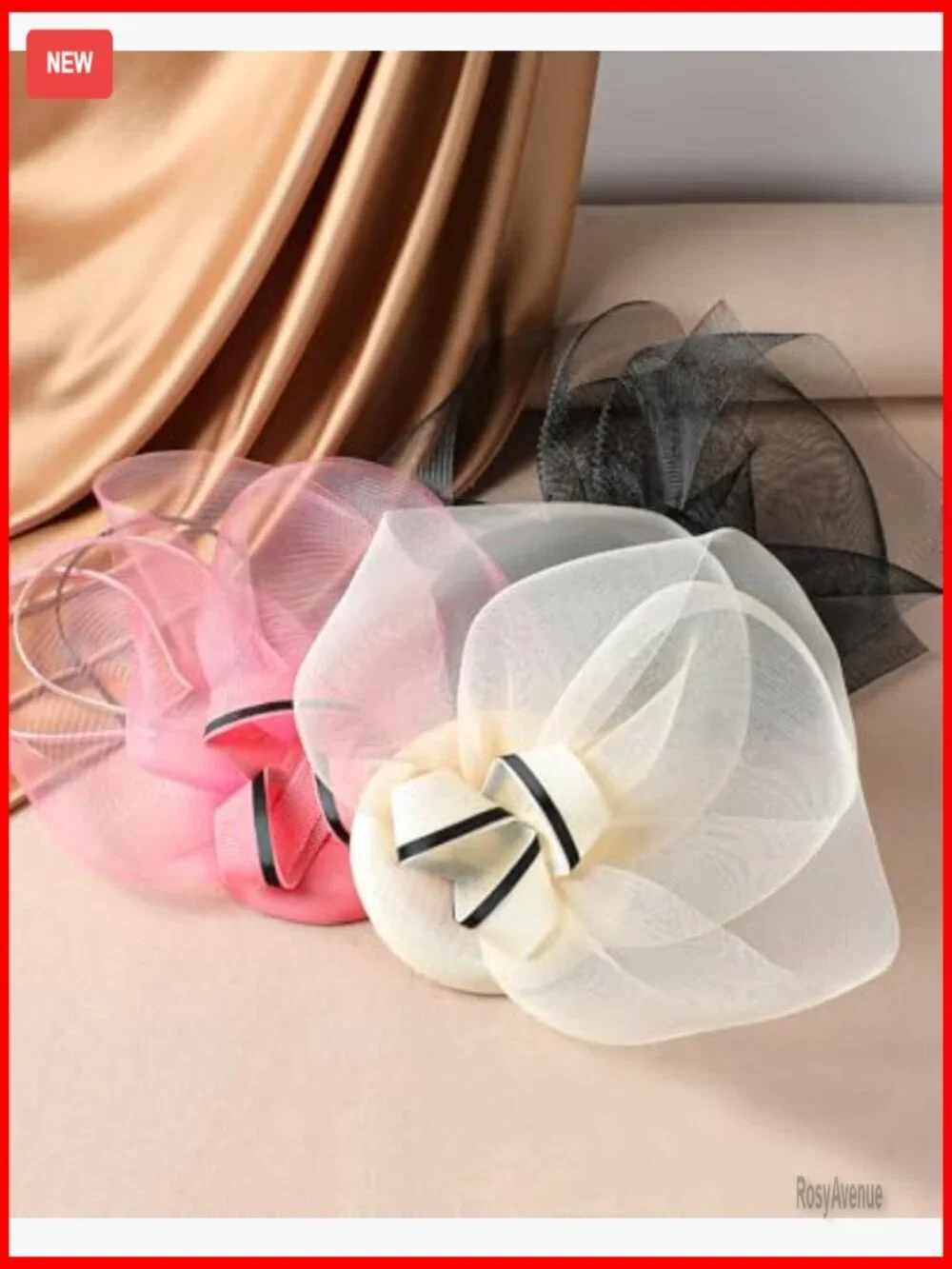 Derby Fascinator Hat with Mesh Crown for Tea Parties and Events